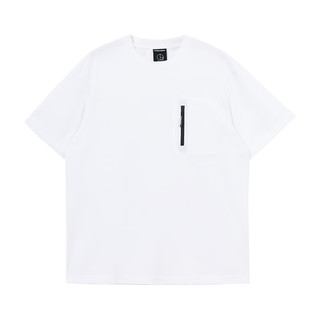 杰克·琼斯（JACK&JONES）夏季潮休闲凉感款宽松圆领拉链口袋短袖T恤男224201074 A06 本白色 常规 A06 本白色 175/96A/M