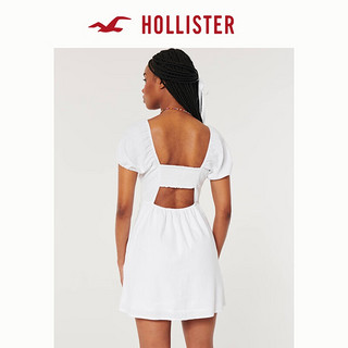 HOLLISTER24春夏辣妹收腰泡泡袖短款A字连衣裙 女 357893-1 白色 M (165/92A)