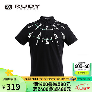 Rudy Project 璐迪 RUDY POJECT短袖上衣男翻领POLO衫纯棉舒适透气夏季新品男装 黑色 L