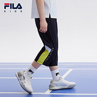 FILA 斐乐 童装儿童裤子2024夏季新款中大童男童七分裤 RD宝蓝-NV 130