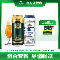 Augerta 奥古特 青岛啤酒全麦小麦白啤500ml*12听+青岛啤酒奥古特500ml*18听 组合