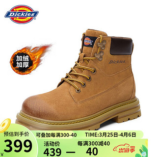 Dickies 帝客 男士马丁靴高帮时尚男靴情侣靴百搭工装靴子 58M-土黄加绒 42