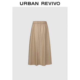 URBAN REVIVO 女装都市休闲工装风口袋超宽松半裙 UWU540037 卡其 L