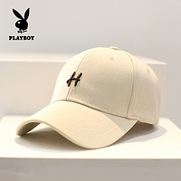 PLAYBOY 花花公子 帽子男士棒球帽潮流四季时尚韩版鸭舌帽中青年男女百搭休闲帽子 PMPP-K908 米色