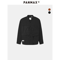 潘·麦克斯(PANMAX)panmax潮牌大码男装休闲宽松美式复古潮流长袖衬衫男PY-CL0003 黑色 3XL