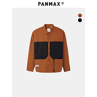 潘·麦克斯（PANMAX）panmax潮牌大码男装休闲宽松美式复古潮流长袖衬衫男PY-CL0003 焦糖色 3XL