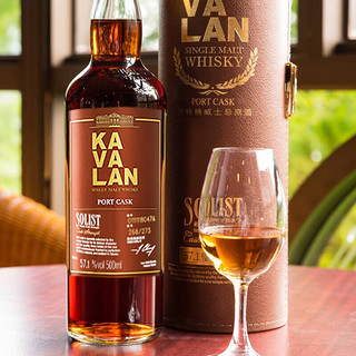 噶玛兰（Kavalan）经典独奏 波特桶原酒 单一麦芽威士忌 500ml 中国台湾金车威士忌 波特桶原酒500ml