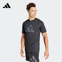 adidas运动上衣短袖T恤男装春季阿迪达斯IM7451 黑色/岩层橄榄绿 A/3XL