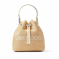 JIMMY CHOO 周仰杰 BON BON系列 女士手提包 J000166592 自然色/拿铁色/浅金色 小号