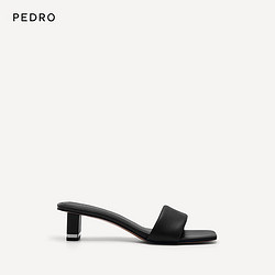 Pedro 拖鞋23夏季新款女鞋简约纯色外穿一字拖PW1-26760052 黑色 36