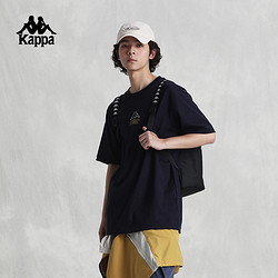 Kappa 卡帕 复古短袖2024新款男女夏运动休闲T恤字母半袖K0EW2TD21