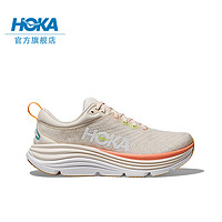 HOKA ONE ONE男女款夏季迦维塔5公路跑鞋GAVIOTA 5 WIDE缓震防滑 香草色/蛋酒色-女 38