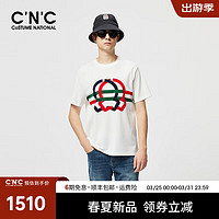 C 'N'CCNC男装春夏款短袖T恤男品牌字母图案休闲T恤 白色 52