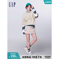 Gap女装2024夏季大口袋A字裙裤短裙872459 卡其色 165/66A(M) 亚洲尺码