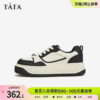 TATA 他她 黑白熊猫板鞋女款休闲鞋百搭厚底鞋2024春季新款WH601AM4