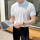 WEISSVEYRON 高弹力夏季潮流凹凸条纹高端质感纯色短袖Polo衫