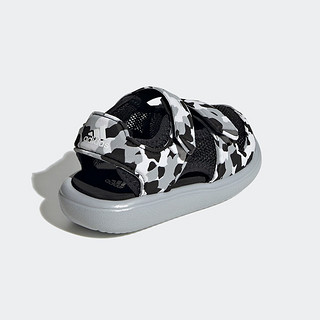 adidas 阿迪达斯 WATER SANDAL休闲速干魔术贴包头凉鞋婴童阿迪达斯轻运动 黑/白 23(130mm)