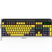 魔炼者 MK13机械键盘 办公游戏键盘 104键混光幻彩 机械键盘 黄灰PBT键帽 铝合金面板 红轴黑色