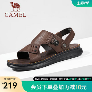 骆驼（CAMEL）2024夏季两穿凉鞋轻盈缓震软弹舒适商务男鞋 G14M211604 棕色 42