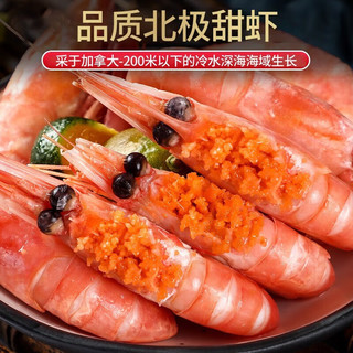 渔吻 北极甜虾满籽 熟冻北极虾冰虾元宝虾礼品海鲜水产生鲜虾类 【礼盒装】头籽北极虾3斤