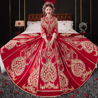 枝己(ZEIMSSMM) 奢华大摆秀禾服新娘2024年中式婚纱结婚礼服古装嫁衣婚礼服 22720 2XL