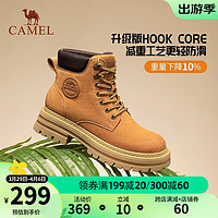 CAMEL 骆驼 马丁靴女新款户外大黄靴柔韧舒适女士工装靴子 LF222W7569 土黄，女款 34