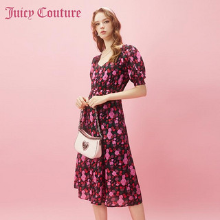 Juicy Couture 橘滋 微醺梅子Logo水果花卉图案印花连衣裙