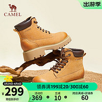 CAMEL 骆驼 马丁靴新款冬季靴子超火登山鞋工装靴短靴大黄靴女 L23W307140土黄 34