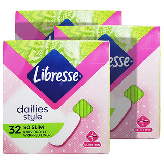 88VIP：薇尔 Libresse 欧洲进口卫生巾护垫超薄150mm32片*3包透气姨妈巾女