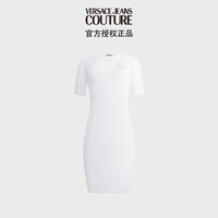 范思哲Versace Jeans Couture24春夏女士V-EMBLEM印花连衣裙 白色 L
