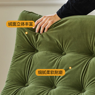 世途意式设计师复古单人沙发椅北欧现代布艺休闲椅奶油风客厅懒人躺椅 墨绿色  躺椅 墨绿色 | 躺椅