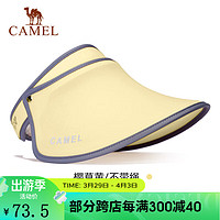 CAMEL 骆驼 运动帽空顶帽太阳帽轻便防晒大帽檐帽子跑步骑行运动遮阳帽子 A9W3XE101，樱草黄 均码