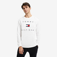 TOMMY HILFIGER 男装纯棉醒目字母旗标印花圆领长袖T恤C8878J4575