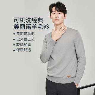 Proease 可机洗男士经典美丽诺多色圆领羊毛衫