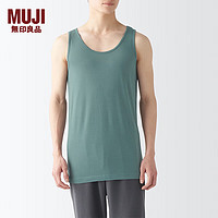 无印良品 MUJI 男式 莱赛尔 背心 男士 男款 无袖 FA19NC4S 烟熏绿色 S 165/88A