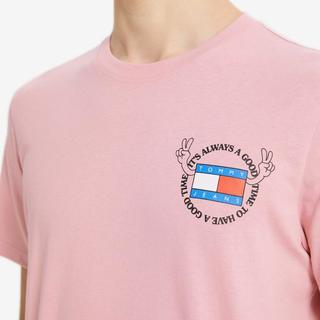 TOMMY HILFIGER Tommy Jeans男女同款纯棉时尚卡通图案印花圆领短袖T恤DM0DM12858