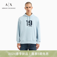 阿玛尼EMPORIO ARMANI ARMANI EXCHANGE24春季AX男装连帽落肩刺绣印花卫衣 L