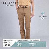 Ted Baker2024春季男士简约通勤直筒纯色休闲长裤C41521 棕色 36