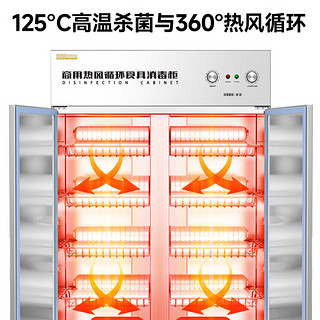 高丽致（Goliizy）商用消毒柜立式食堂消毒碗柜 高温热风循环厨房餐盘大容量不锈钢双门消毒机 RTP910-T2 二星级｜高温热风｜4层餐盘