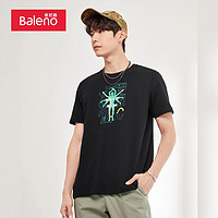 百亿补贴：Baleno 班尼路 夏季创意线条印花短袖t恤男潮流个性宽松休闲韩版
