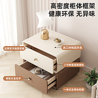 SAMEDREAM 奶油风实木床头柜2023款简约现代网红卧室家用创意小型收纳床边柜