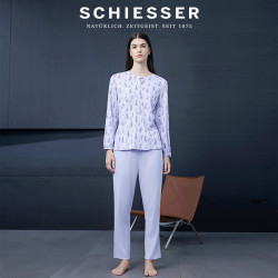 schiesser舒雅女士40s棉莫代尔双面布圆领睡衣家居服套装21513h