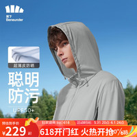 Beneunder 蕉下 防晒衣男士防晒服夹克夏季户外轻薄透气梭织防紫外线衣外套防风 浅咖灰 XL