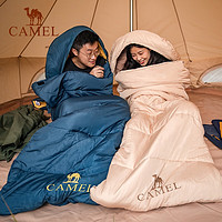 CAMEL 骆驼 户外营地睡袋可拼接双人露营旅行保暖亲肤营地隔脏 湛海蓝2.1KG