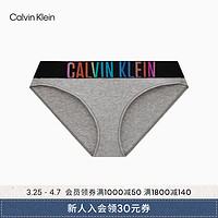 Calvin Klein内衣【彩虹风暴引力带】24春夏女士彩色腰边比基尼内裤QF7835AD P7A-椰青灰 XS