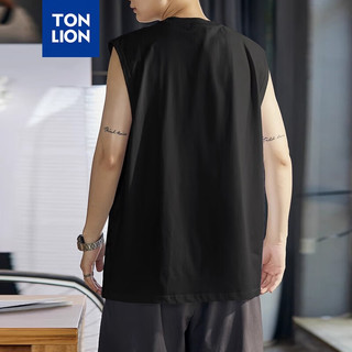 唐狮 TONLION男字母休闲学院背心 黑色 XXL