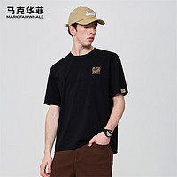 马克华菲 短袖T恤男2024春夏休闲百搭潮流印花半袖T恤衫 001黑色 L