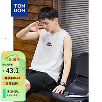 唐狮 TONLION男发泡印字母休闲背心 漂白 XL