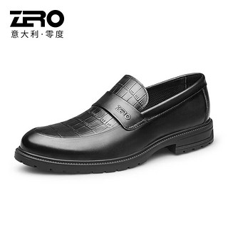 零度【】男士皮鞋商务正装德比鞋职场办公真皮鞋子男-599 B1221012黑色 40