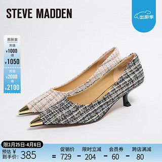 STEVE MADDEN思美登秋季尖头细跟小猫跟小香风女单鞋DEORA 黑色 34